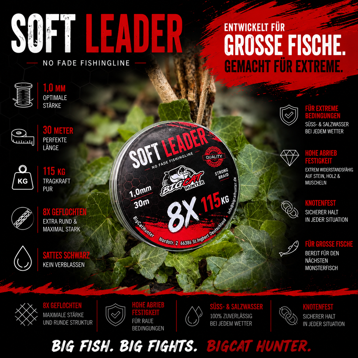 Soft Leader Vorfachschnur Welsangeln