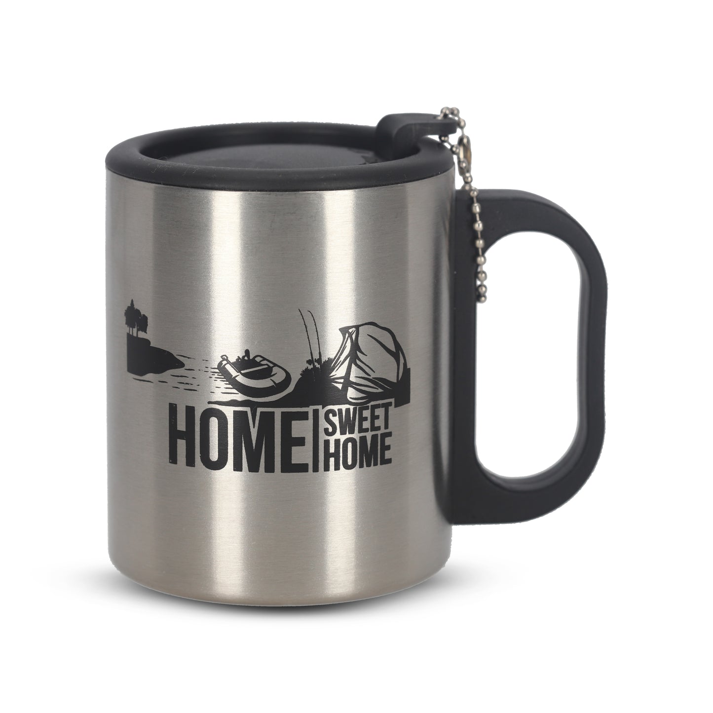 Edelstahl Tasse Home Sweet Home mit praktischem Deckel